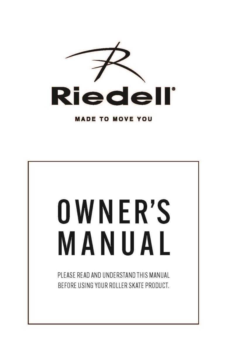 Riedell Roller Skate Owner's Manual
