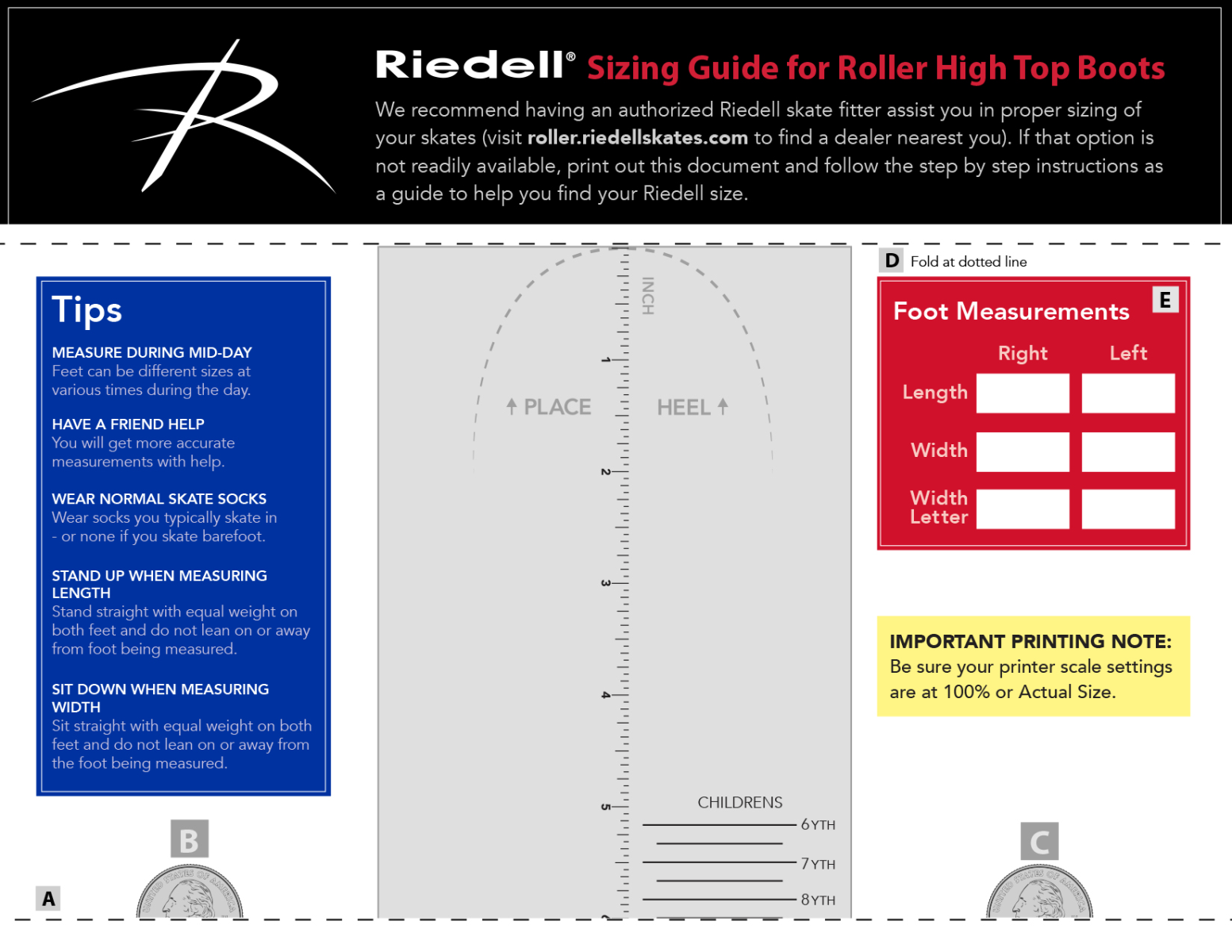 Click to download Riedell’s High-Top Boot Sizing Guide.